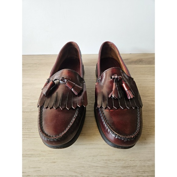 G.H. Bass Weejuns Burgundy Leather Kiltie Tassel Loafers Men\'s Dress Shoes Sz 10 main image 5